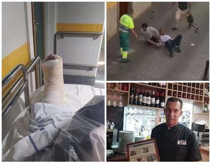 Imagen del pie con doble fractura en el tobillo, del intento de atraco y de Enrique Ojeda/TA.